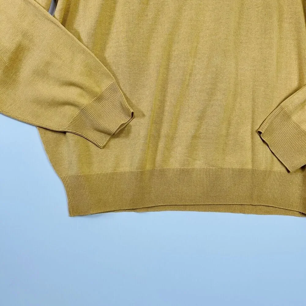 Jos A Bank Silk Sweater Size XXL Mock Neck Yellow‎ Gold Vintage Business - Picture 11 of 13
